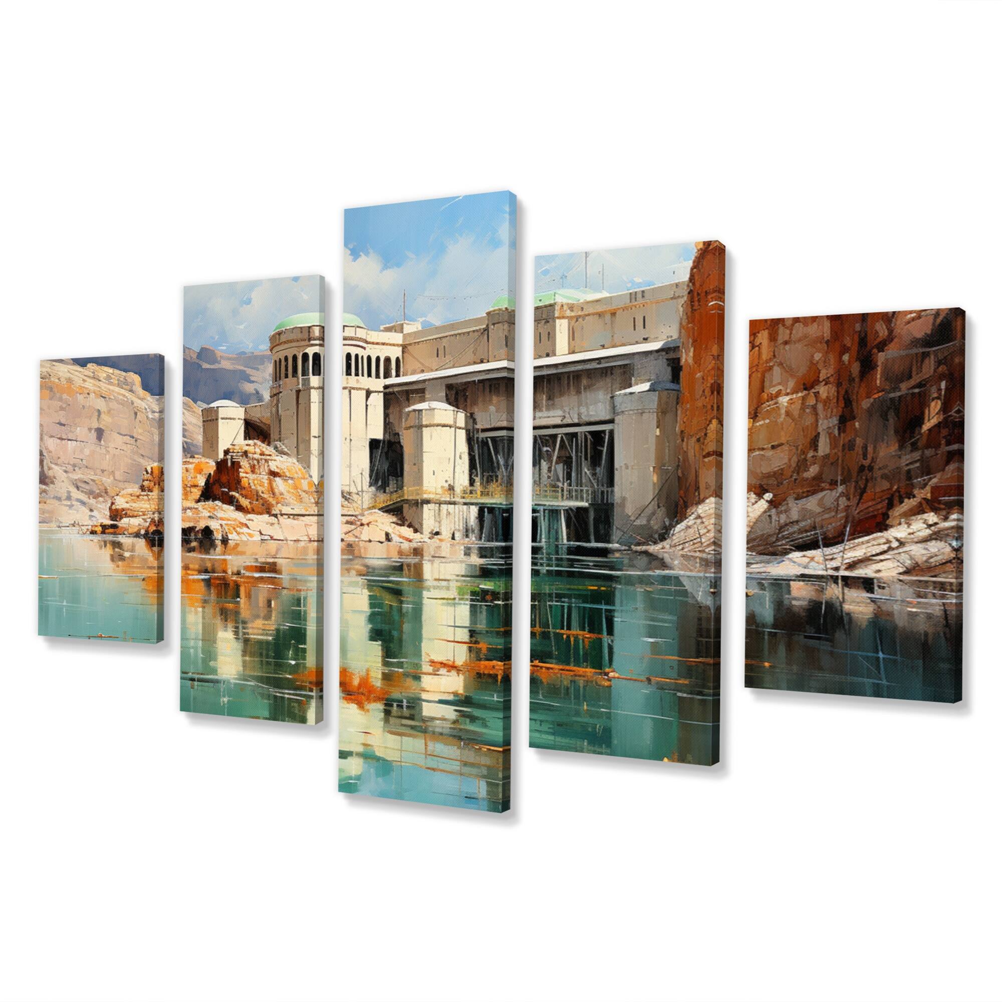 Designart "Hoover Dam Nevada Arizona I" Dams Multipanel Wall Decor set